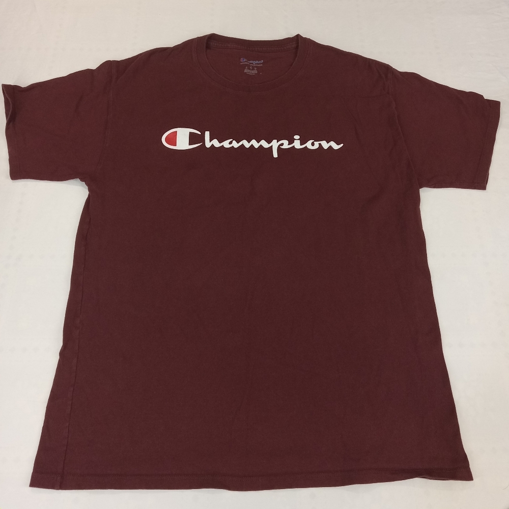 Champion Men's Burgundy Short Sleeve T-Shirt Size Large - Picture 2 of 5